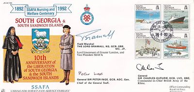 AC66 10th Anniversary Liberation South Georgia Sandwich Islands Signed 3 FDC. 20 8 92 South 