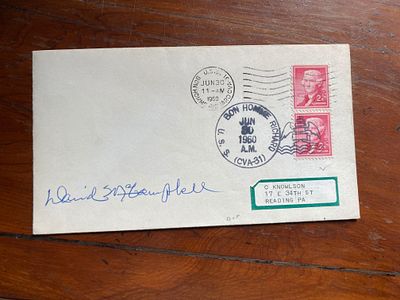 WW2 Top US Navy ace Capt D McCampbell MOH signed rare 1960 USS Bon Homme FDC. Good condition Est.
