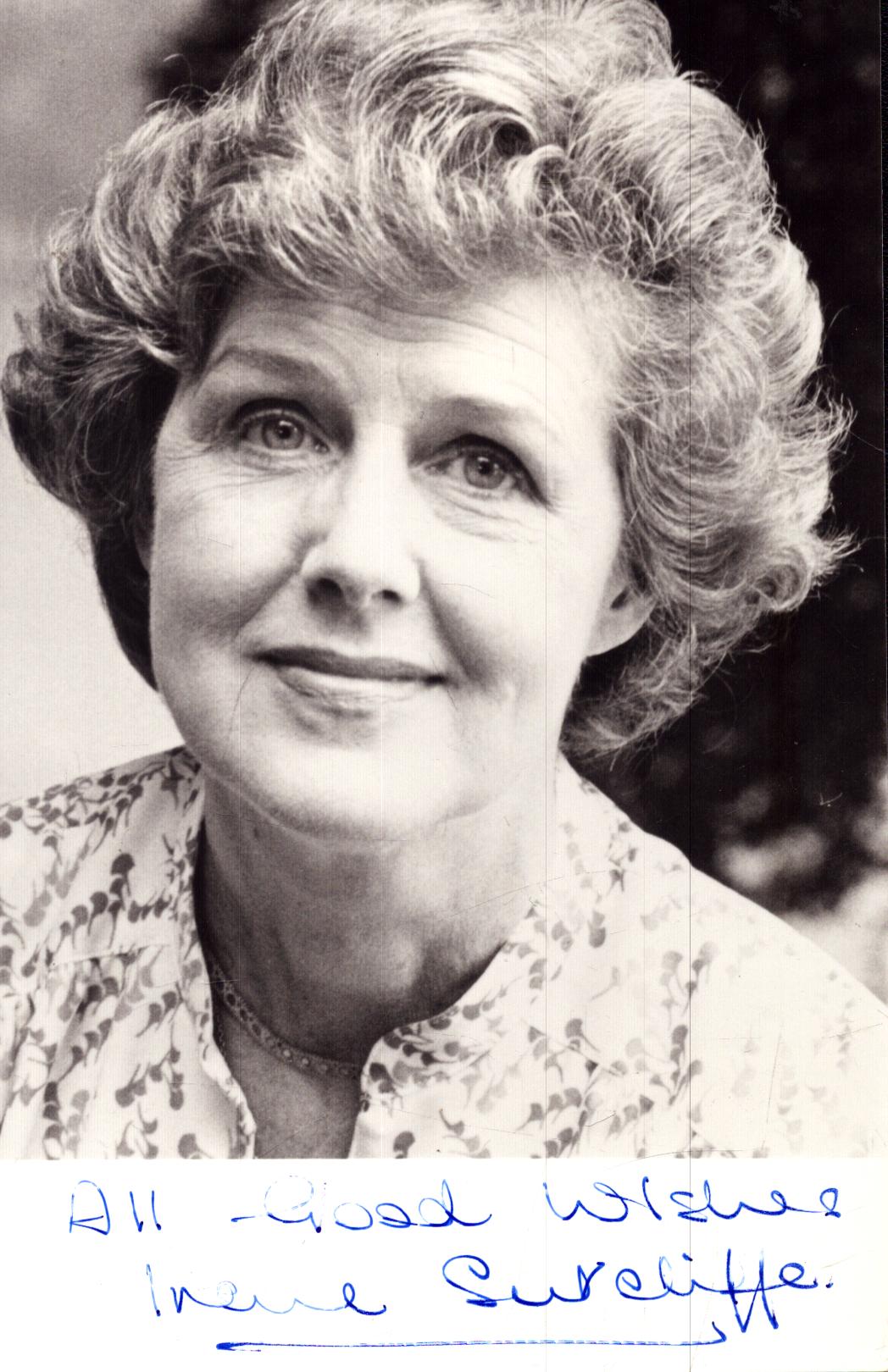 Irene Sutcliffe signed 6X4 inch black and white photo
