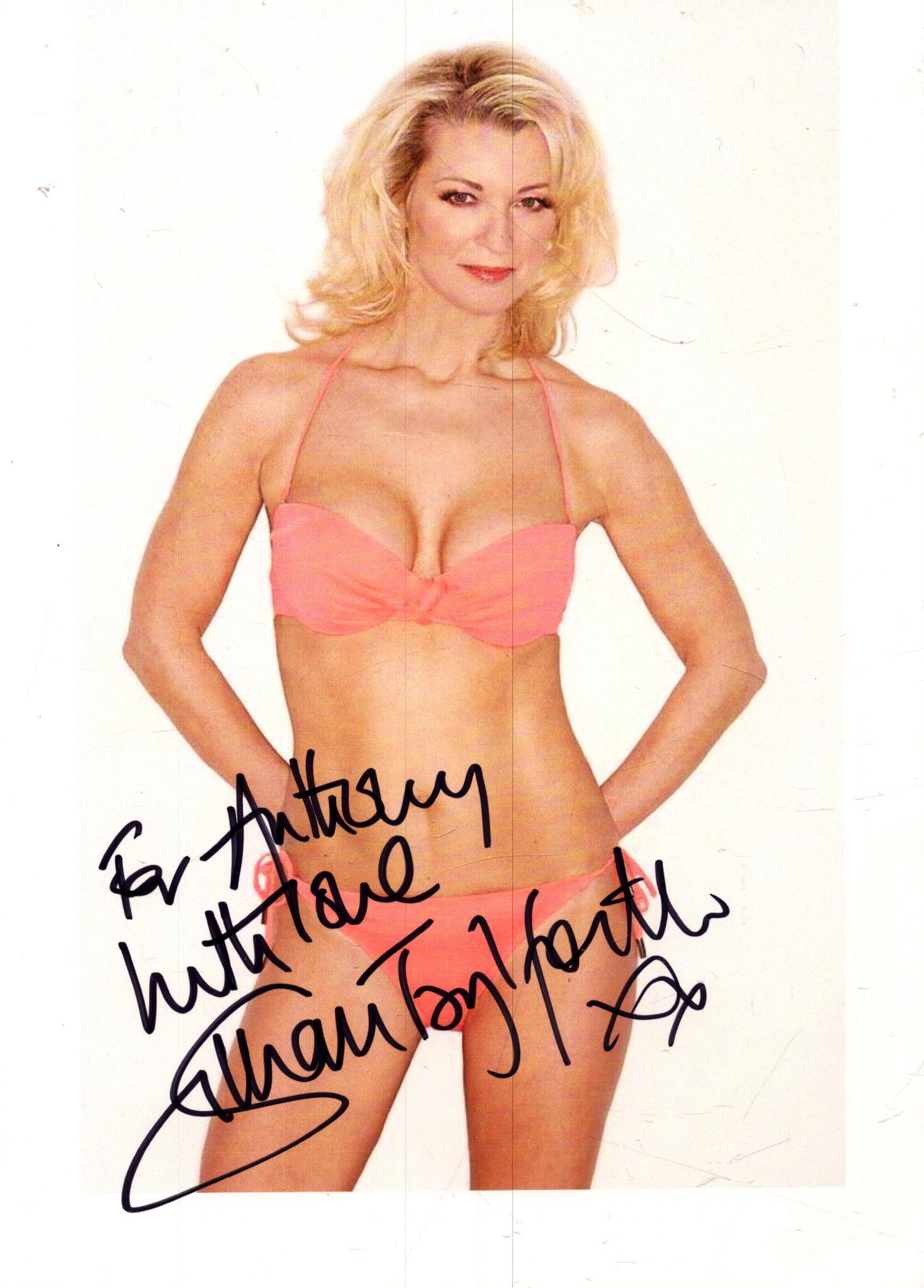 Gillian Taylforth signed 7x5 inch colour glamour Photo.dedicated