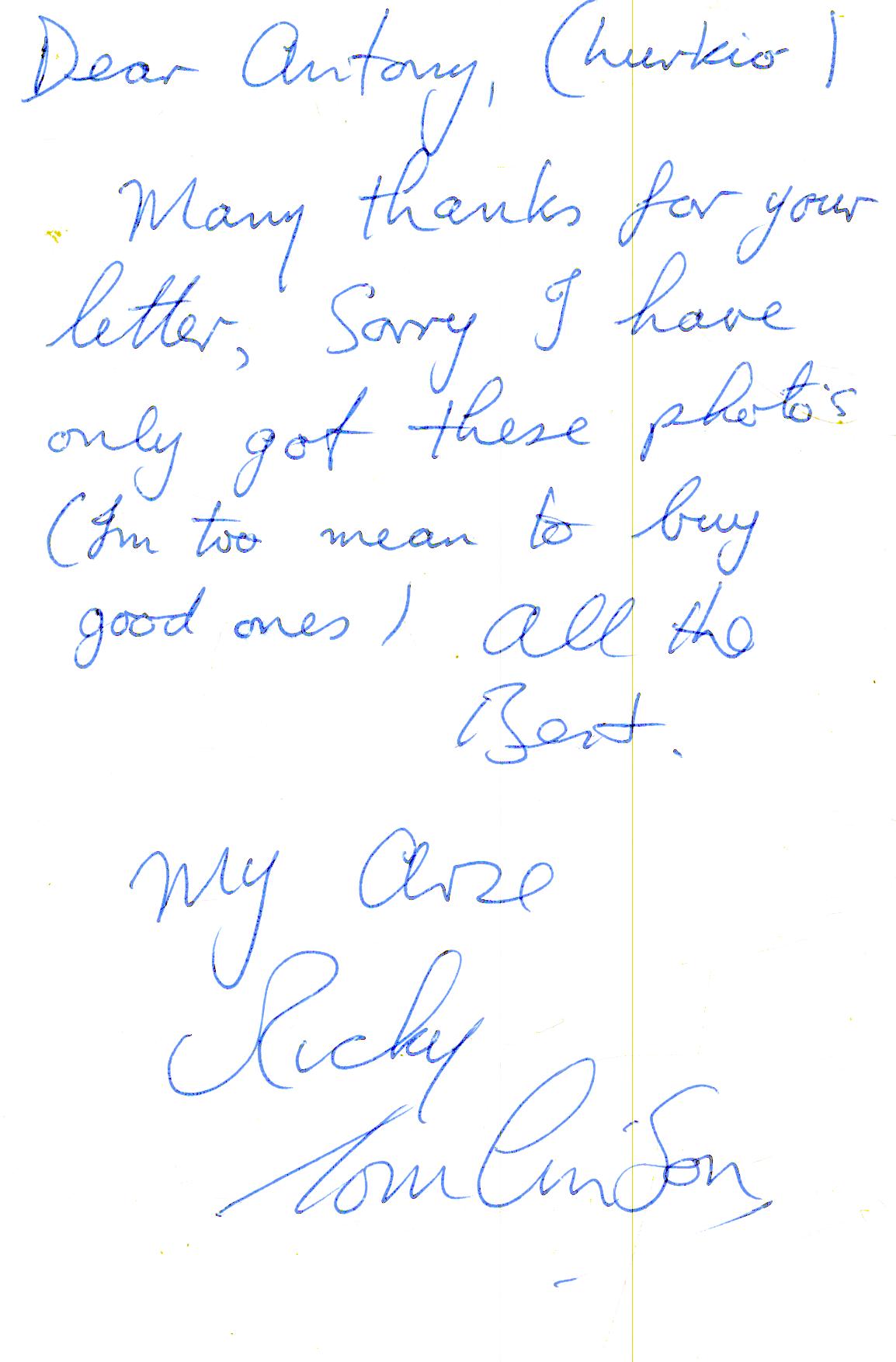 Ricky Tomlinson signed 6x4 inch colour photo from the Royle family signed