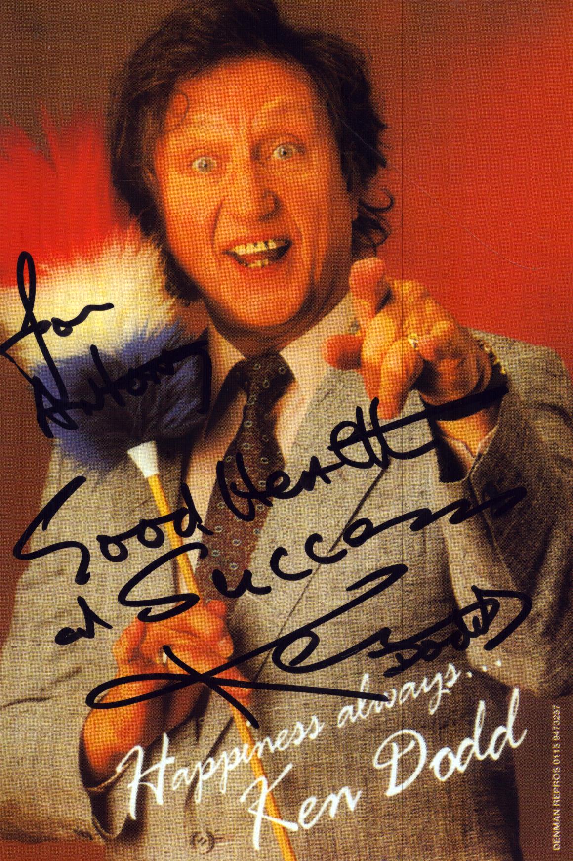 Ken Dodd signed 6x4 inch colour photo dedicated