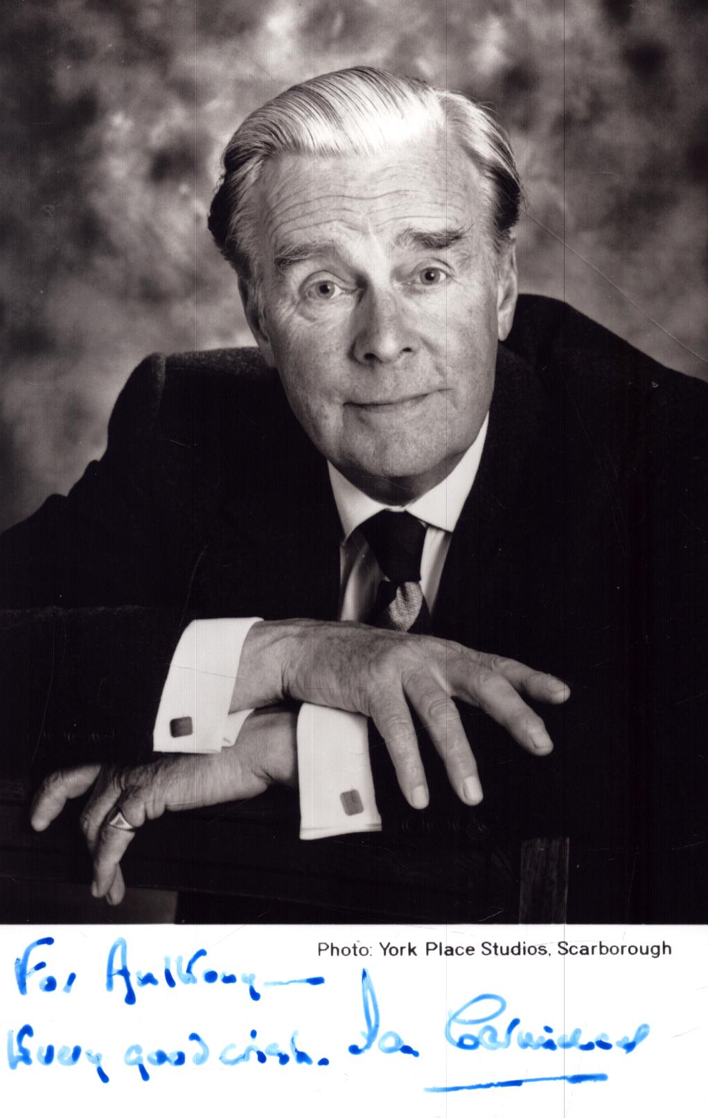 Ian Carmichael signed 6X4 inch black and white photo dedicated