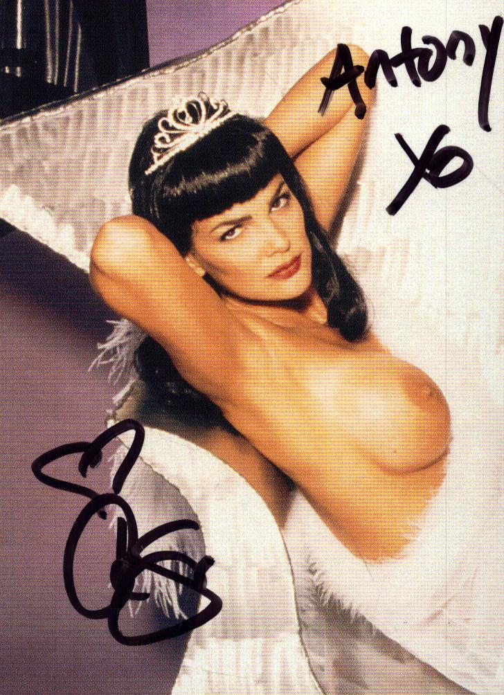 Julie Strains Signed 3X2 inch Colour Card