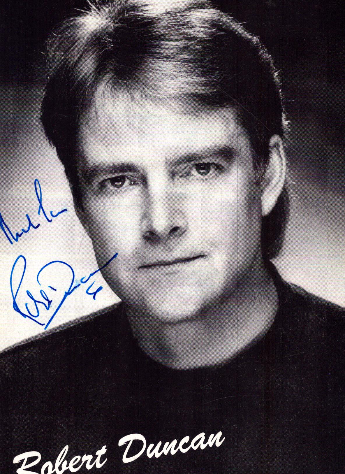 Robert Duncan signed 6x4 inch black and white photo
