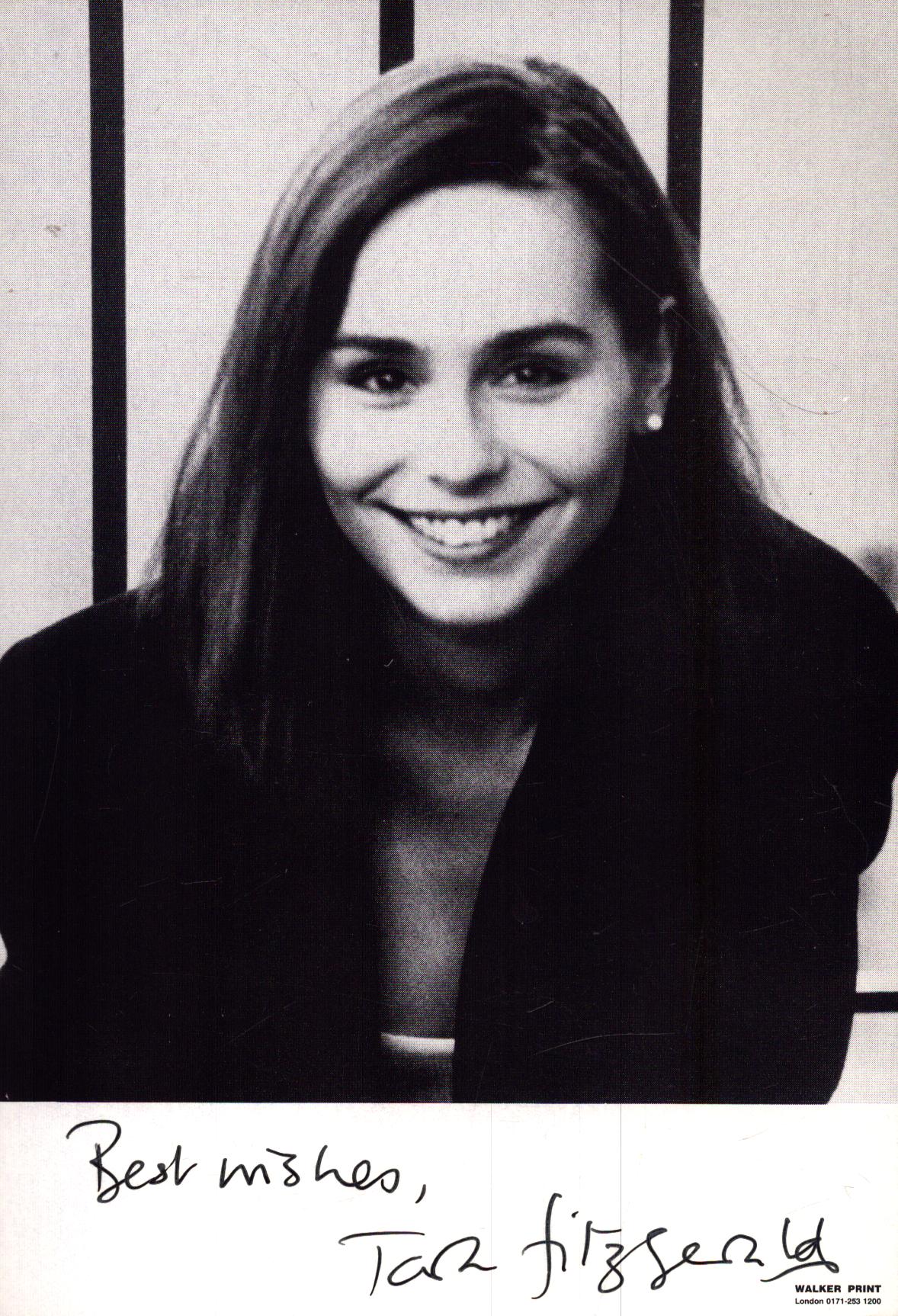 mTara Fitzgerald Signed 6X4 inch black and white