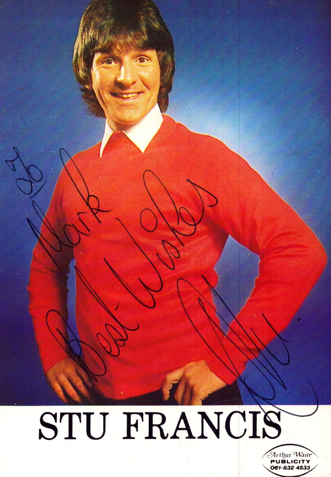 .Stu Francis signed 6X4 inch colour photo