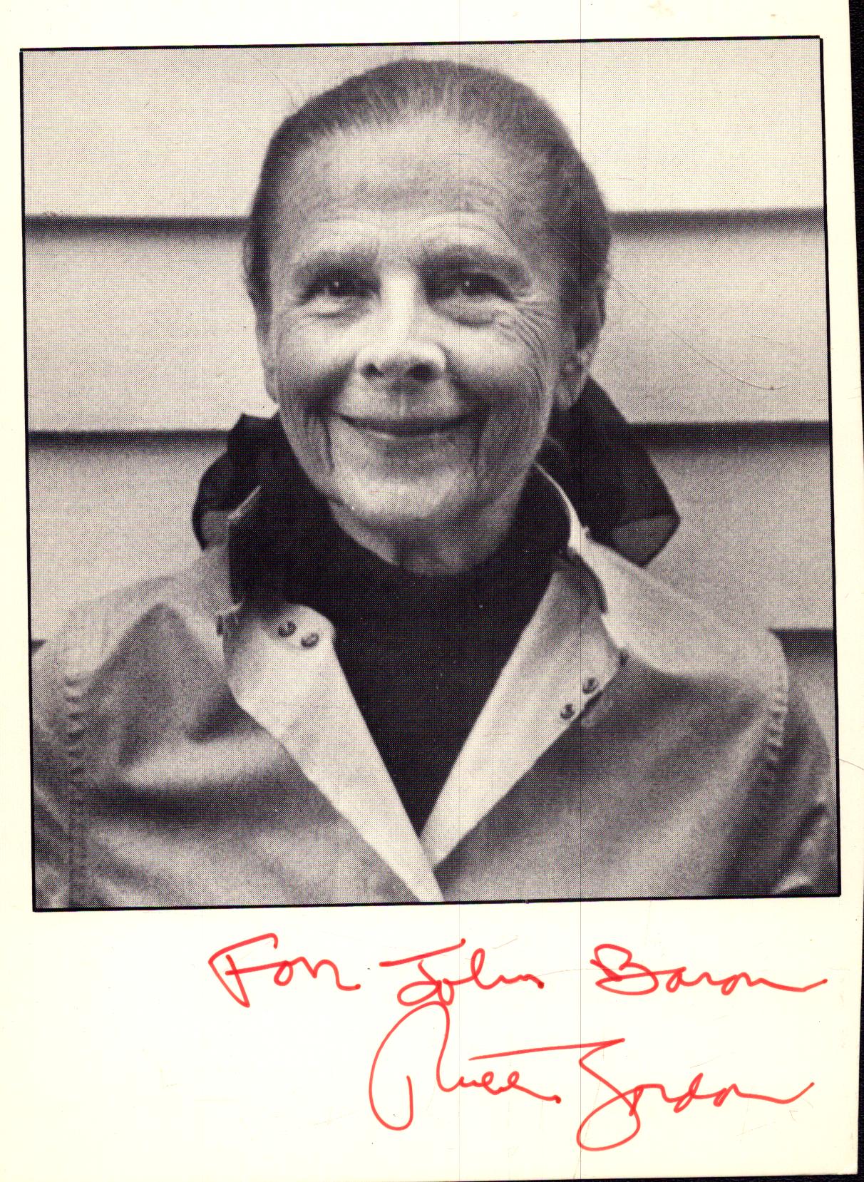 Ruth Gordon Sign 6x4 inch black and white Photo dedicated