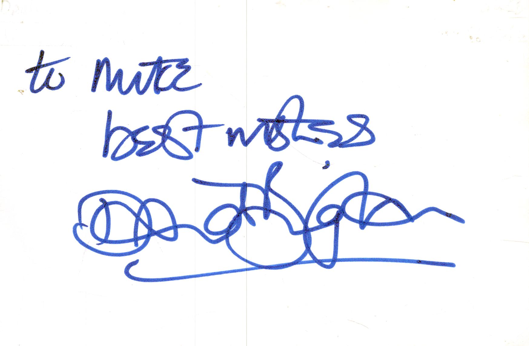 David Bingham Signed 6 x4 inch White card Dedicated