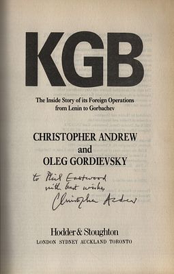 Christopher Andrew signed. KGB The Inside Story of Its Foreign Operations from Lenin to 