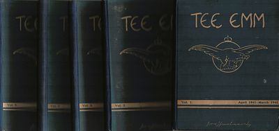 Tee Emm. Hardback Books (Vol. 1-5). April 1941 - March 1946. Issued by the Air Ministry. 