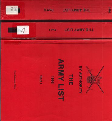 The Army List Part 1&2 1998, Part 1&2 1997, Part 2 1996, paperback, collection of 5 books.