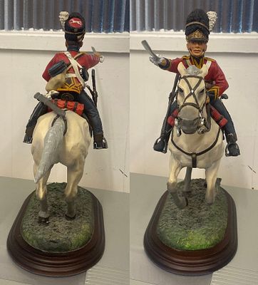 Royal Scots Greys at the Battle of Waterloo 1815, trooper, sabre drawn, lunging forward on 