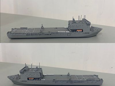Albatros 1/1250 AK309A RFA Cardigan Bay L3009 Landing Ship Model, slight damage, 5.5x1.5inch.