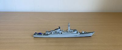 HMS Amazon F 169 plastic model.