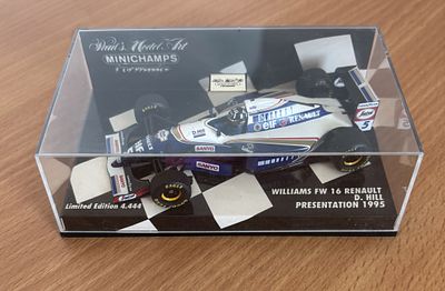 Minichamps 430, Williams FW 16 Renault, D. Hill, Presentation 1995. Limited Edition 4,444.1:43.