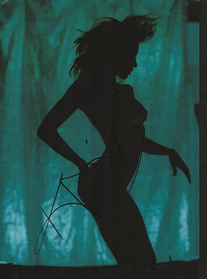 Kylie Minogue signed 10X8 inch colour silhouette Photo.