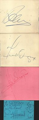 Autograph album page Collection four signatures in amongst Frankie Vaughan Helen Shapiro Rolf 