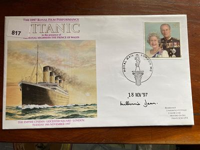 Titanic survivor Millvina Dean signed 1997 Royal Film Performance cover. Good condition Est.