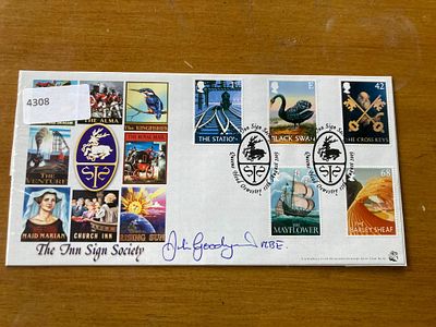 Coronation Street Julie Goodyear signed A G Bradbury official 2003 Pub Signs FDC, Queens Head 