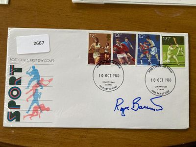 Sir Roger Bannister signed 1980 Sport FDC, 4 min mile runner. Good condition Est.