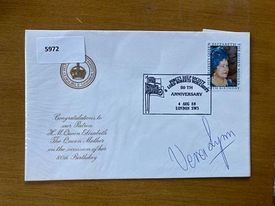 Vera Lynn signed 1980, 80th Birthday Queen Mother FDC. Good condition Est.