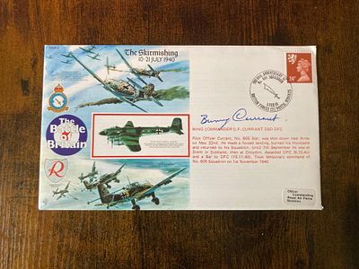 WW2 Wg Cr C Bunny Currant DSO DFC signed RAFA2 50th ann Battle of Britain cover The 