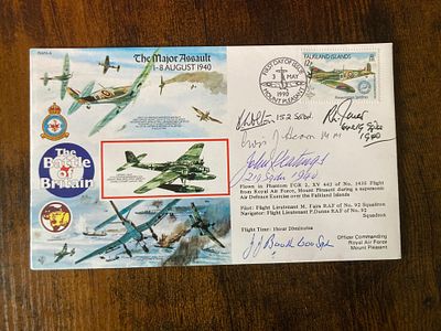 WW2 Battle of Britain pilot R Wolton multiple signed 50th ann cover RAFA4 The Major Assault 