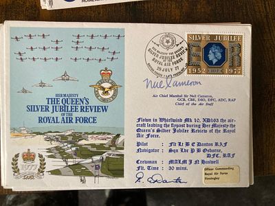 ACM Neil Cameron DSO DFC Battle of Britain signed 1977 Queens Silver Jubilee Raf Review cover 