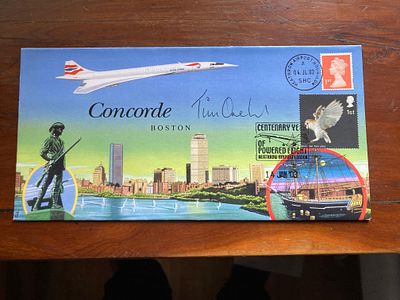 Concorde Capt Tim Orchard signed 2002 Concorde Boston flown cover, scarce doubled in 2003 