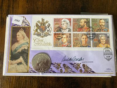 Actress Annette Crosbie signed 1999 Isle of Man Benham official 20th Century British Monarchs 