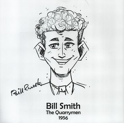 Bill Smith signed 'The Quarrymen 1956'. 10x10 inch Caricature pictured.