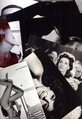Black and white collection of unsigned photos, includes Audrey Hepburn, Emma Thompson, Gena 