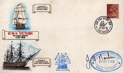 J. A. Banker signed 'HMS Victory 200 years of service' first day cover, stamped 21st October 