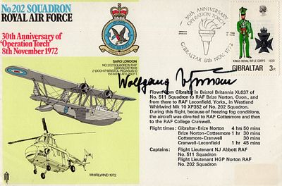 German aviator Wolfgang von Gronau signed RAF cover, Von Gronau was a famous test pilot who 