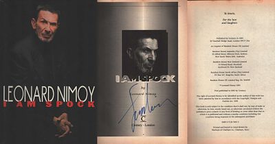Leonard Nimoy signed. I Am Spock Hardback Book. Edition: 1. Publisher: Century.