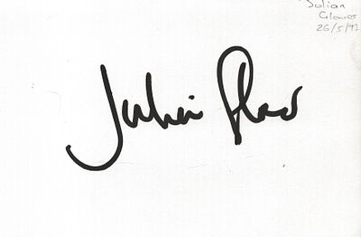 Julian Glover signed 6x4 inch white card
