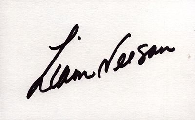 Liam Neeson signed 553 inch white card