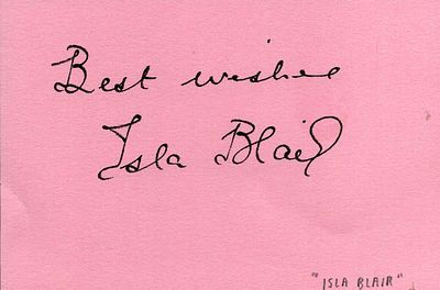 Isla Blair sign 6X4 inch pink card