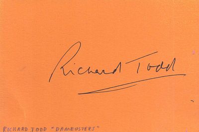 Richard Todd Signed 6X4 inch orange card