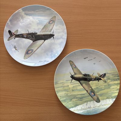 x4 Coalport bone china plates from the collection 'Their Finest Hour' by artist John Young. 
