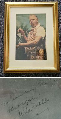W. C. Fields signed 10.5x7 inch Approx colour pictured Mounted Framed overall 16x12.25 inch. 