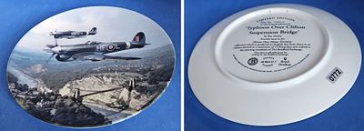 Typhoon Over Clifton Suspension Bridge Plate. Bone China. Royal Doulton Edition.
