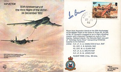 Sir Ivor Broom, Air Marshal KCB, CBE, DSO, DFC, AFC signed FDC. RAF B43. H. P Victor. 30th 