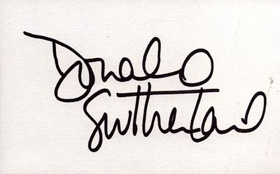Donald Sutherland Signed 5x2 inch White card