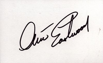 Clint Eastwood signed 5x2 inch white card