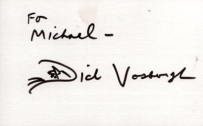 David Vosburgh signed 5x3 white card dedicated