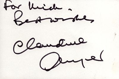 Claudine Bowyer signed 6x4 inch white dedicated