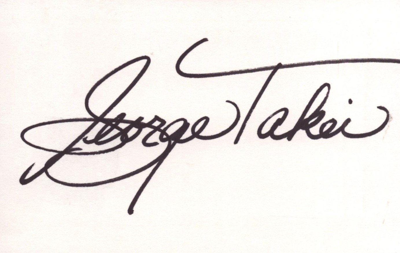 George takei signed 5X3 inch White card