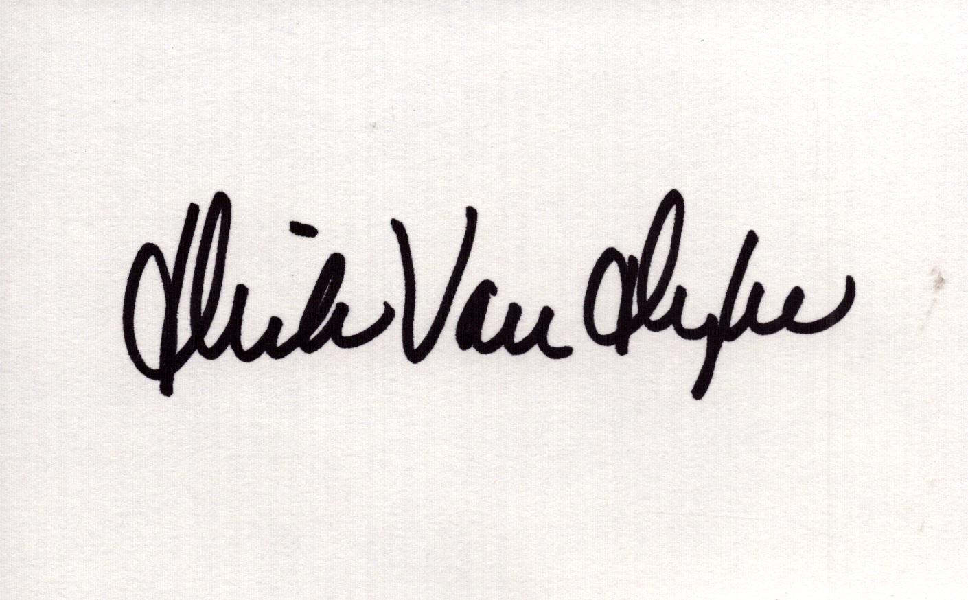 Dick Van Dyke signed 5x3 inch white card